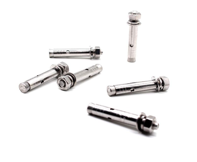 EVARSOL M8x60mm Expansion Bolts Concrete Wall Bolts 304 Stainless Steel Hex Head Sleeve Anchor Expanding Shield Anchor Fastener,Great for Concrete,Drywall,Brick Walls,Block Wall to Support Heavy Load,6 Pack - Image 2